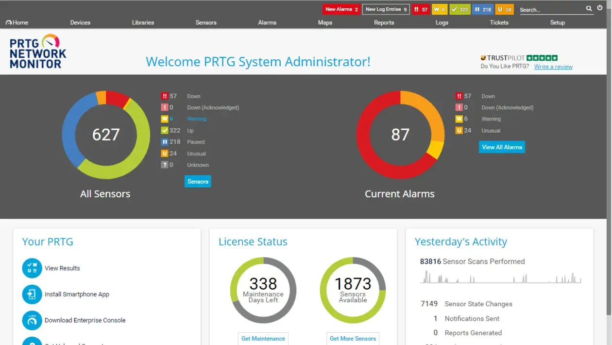 Paessler PRTG Network Monitor (FREE TRIAL)